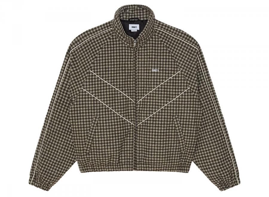 Obey Leisure Training Jacket Abbey Stone Plaid 121800632ABS - Obey