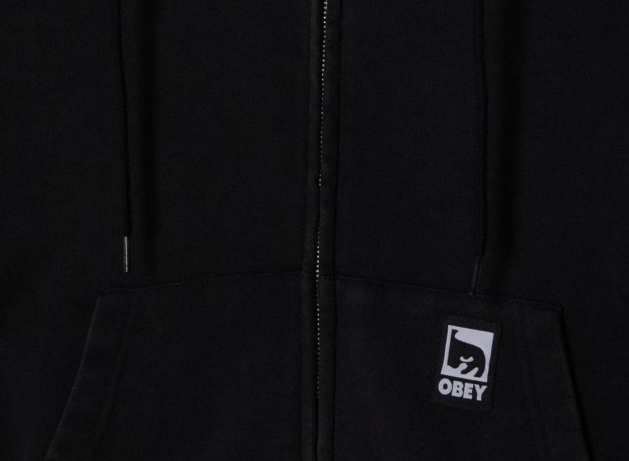 Obey Post Zip Hood Dusty Black Limo 112460038DUBL - Obey