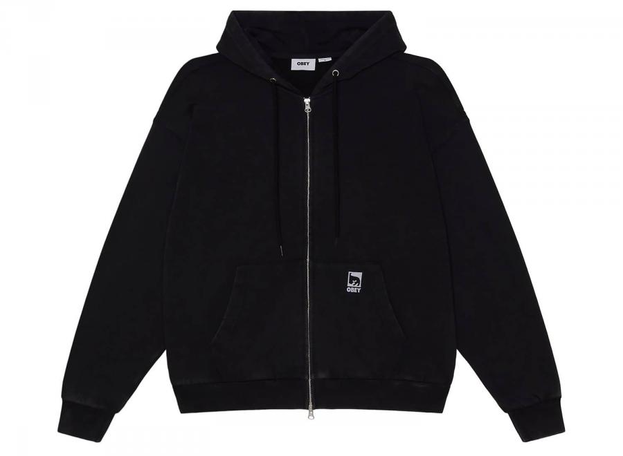 Obey Post Zip Hood Dusty Black Limo 112460038DUBL - Obey