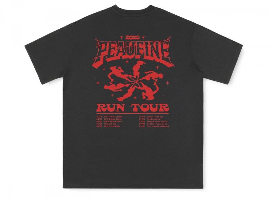 Peaufine Wood Tshirt Run Tour Anthracite - Peaufine