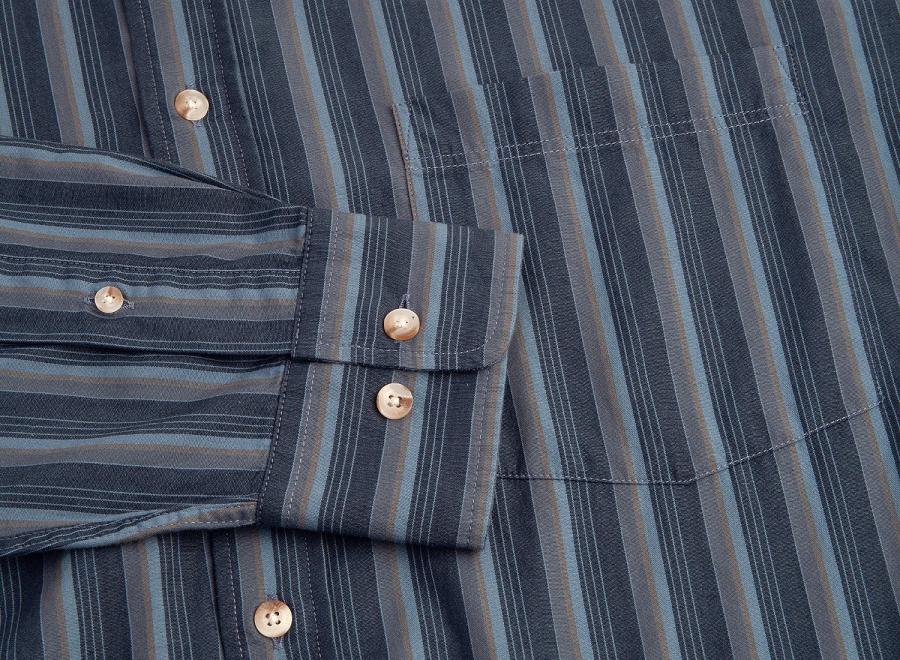 Polar Skate Co Ben Ls Shirt Blue Stripe - Polar Skate Co
