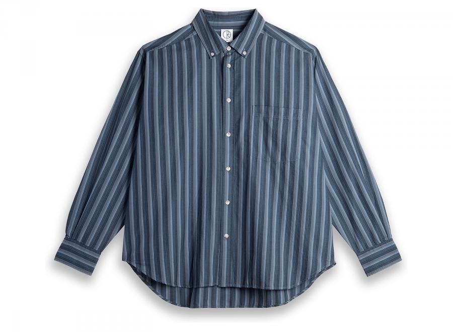 Polar Skate Co Ben Ls Shirt Blue Stripe - Polar Skate Co