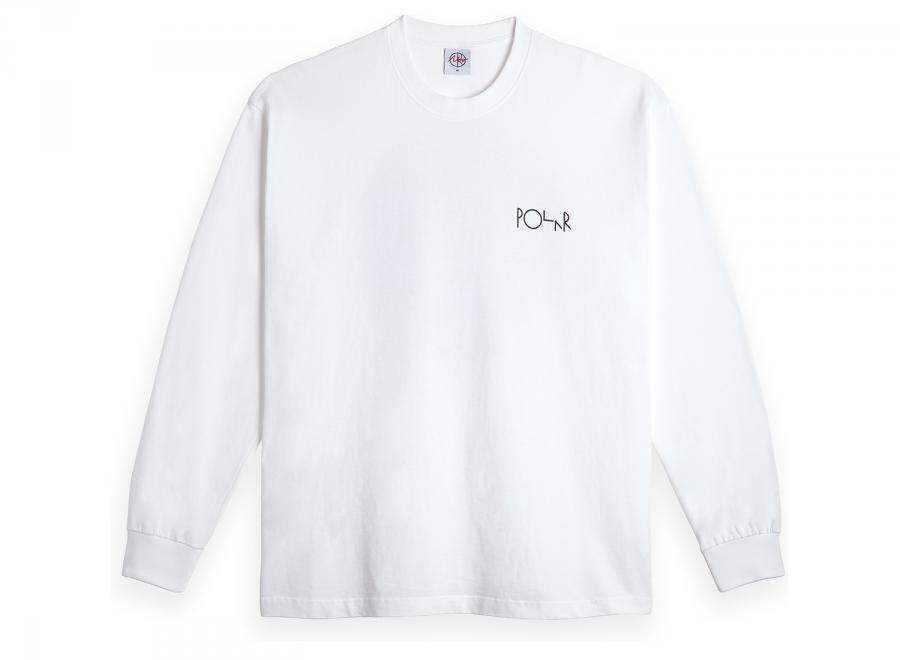 Polar Skate Co Fill Logo Ls Tee Klez Crossing White - Polar Skate Co