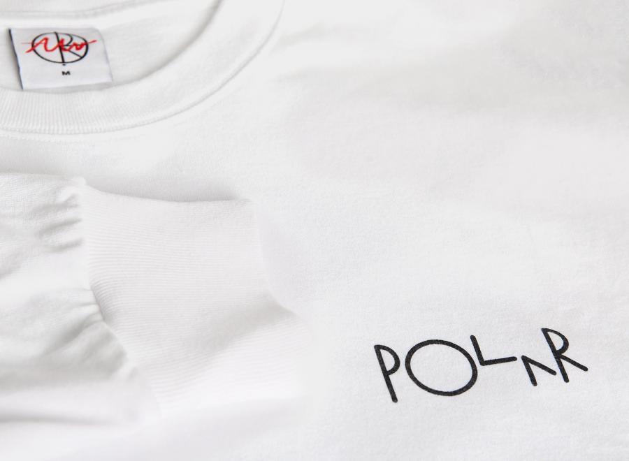 Polar Skate Co Fill Logo Ls Tee Klez Crossing White - Polar Skate Co
