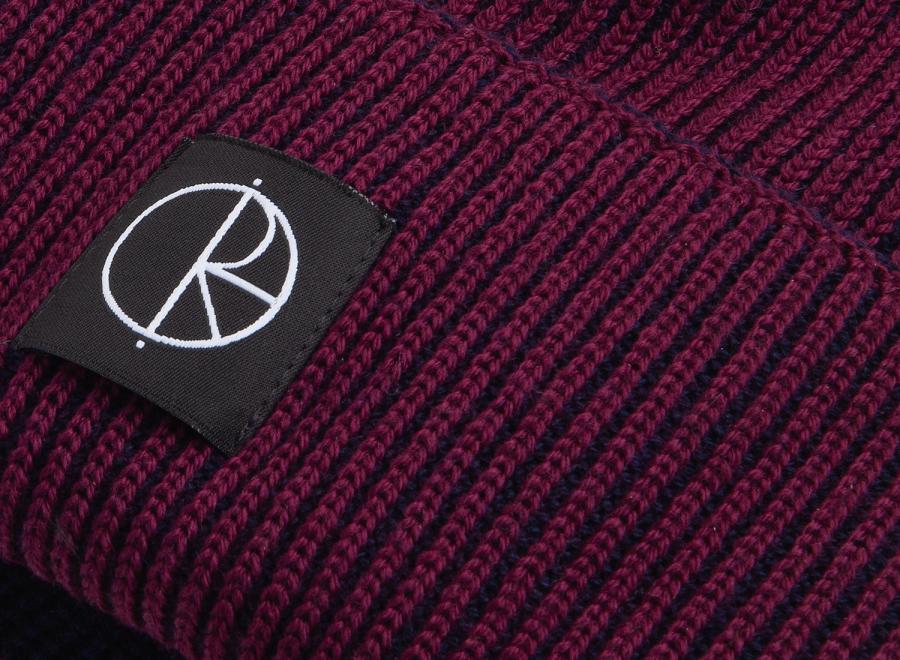 Polar Skate Co Lines Merino Beanie Wine / Navy - Polar Skate Co