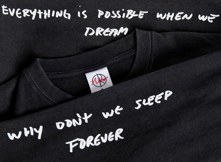Polar Skate Co Ls Tee On Repeat Silver Black - Polar Skate Co
