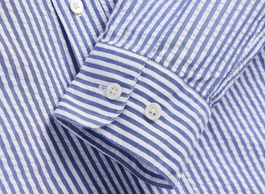 Portuguese Flannel Atlantico Stripe Shirt Blue - Portuguese Flannel