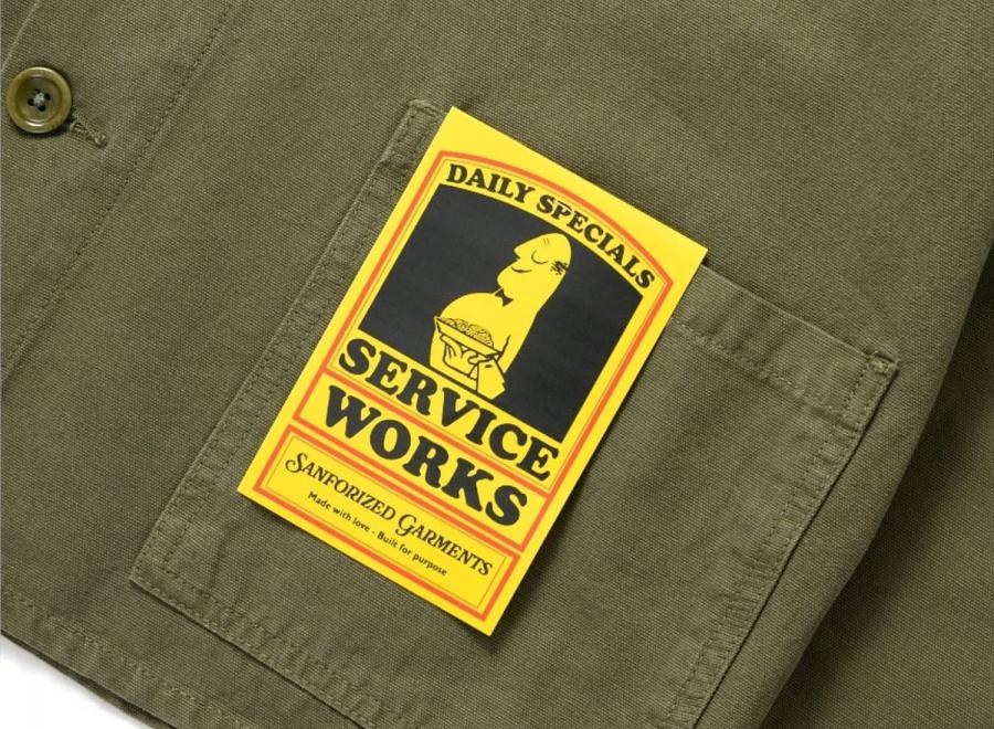 Service Works Classic Chore Shirt Olive SW009-OLVE - Service Works