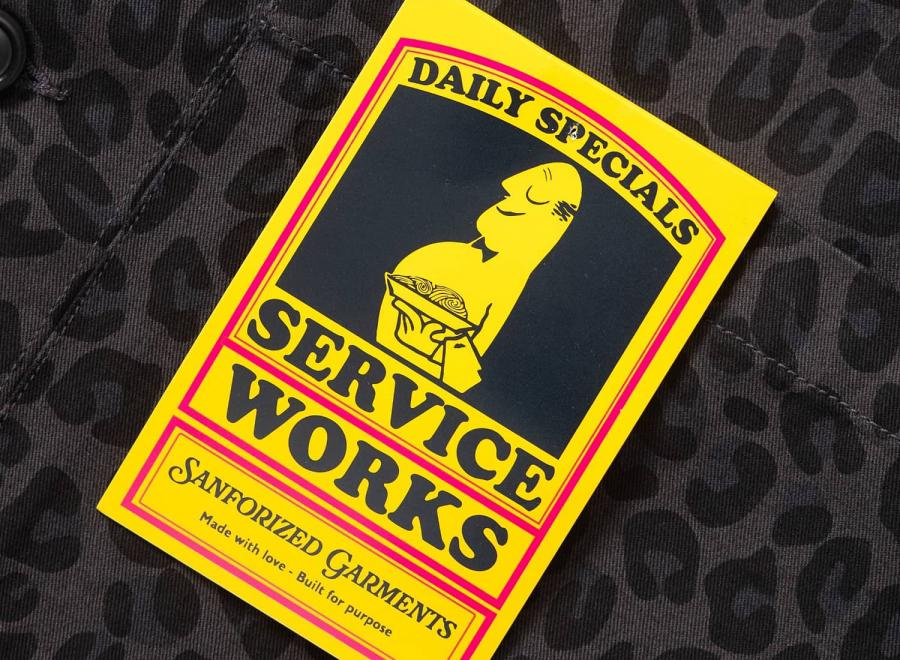 Service Works Patterned Easy Chef Shirt Black Leopard SW344-BLCKLEP - Service Works