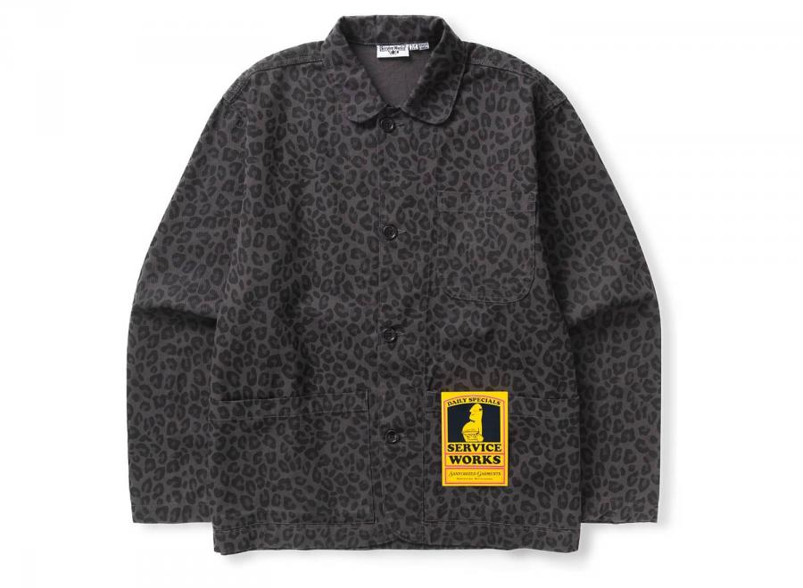 Service Works Patterned Easy Chef Shirt Black Leopard SW344-BLCKLEP - Service Works