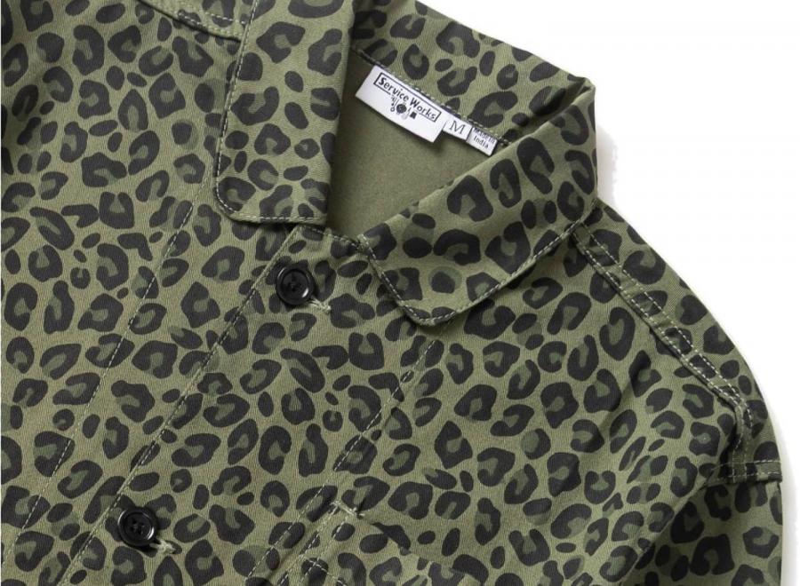 Service Works Patterned Easy Chef Shirt Green Leopard SW344-GRNLEP - Service Works
