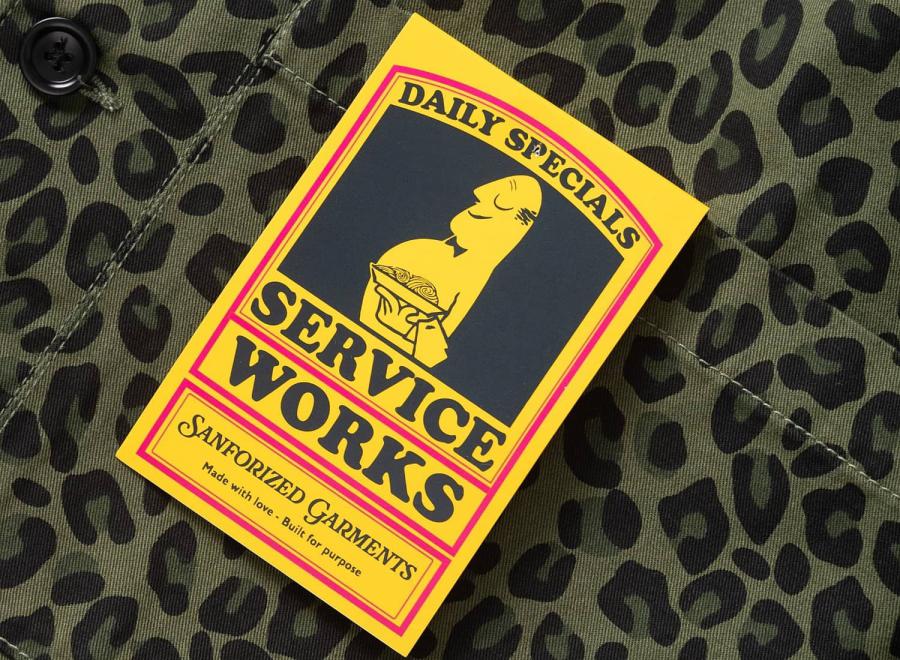 Service Works Patterned Easy Chef Shirt Green Leopard SW344-GRNLEP - Service Works