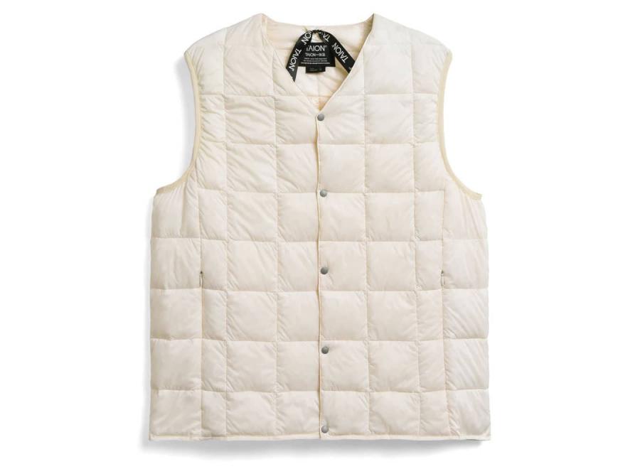 Taion V-Neck Button Down Vest Off White - Taion