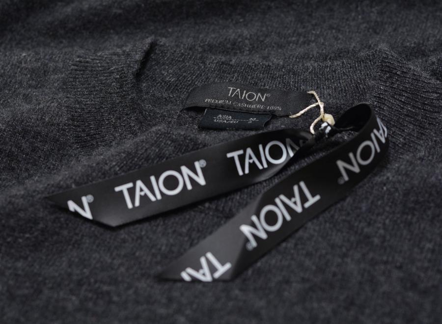 Taion Cashmere Crew-Neck Sweater Charcoal TAION-100CMNDCI - Taion