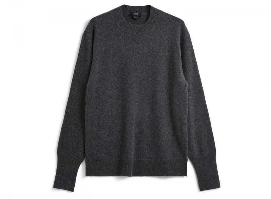 Taion Cashmere Crew-Neck Sweater Charcoal TAION-100CMNDCI - Taion