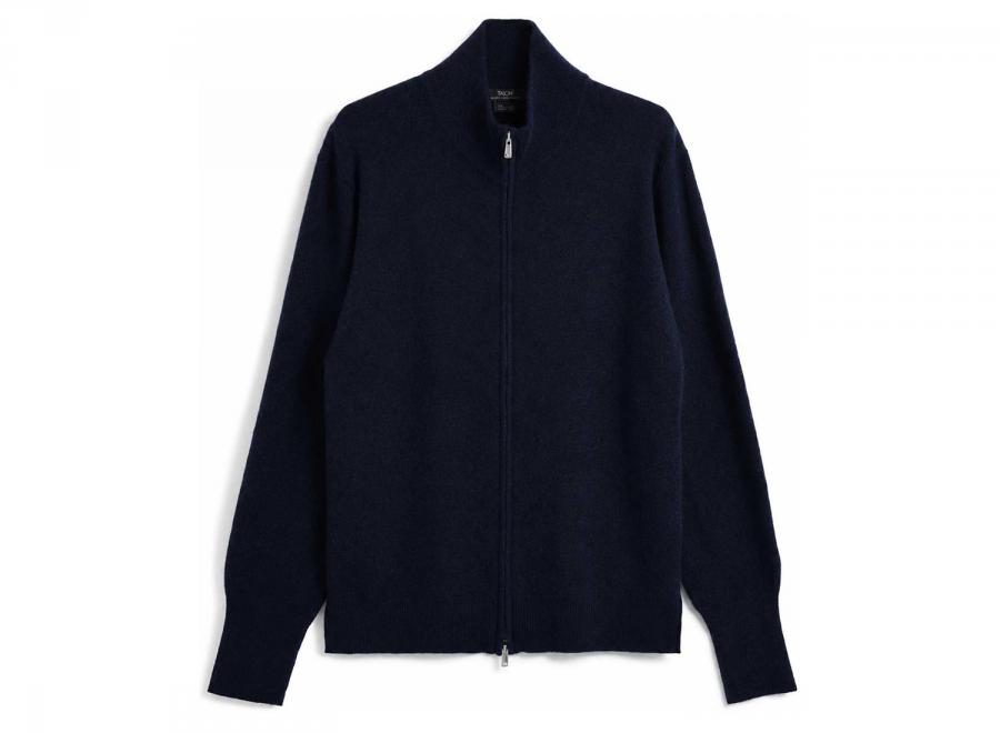 Taion Cashmere Full-Zip High-Neck Sweater Dark Navy TAION-102CMWZNDCI - Taion
