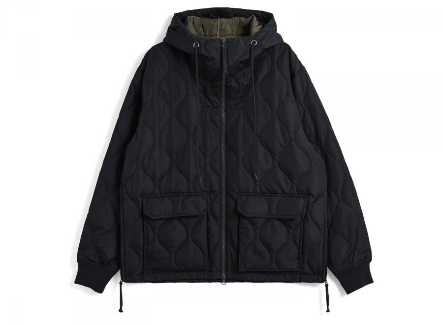 Taion Military W-Zip Down Hoodie Black TAION-106WZPML-1 - Taion