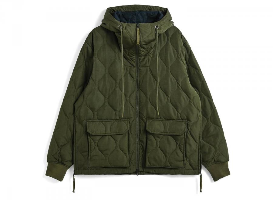 Taion Military W-Zip Down Hoodie Dark Olive TAION-106WZPML-1 - Taion