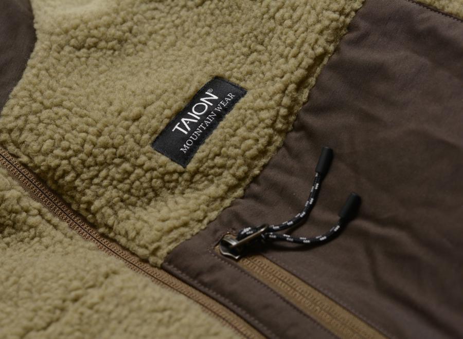 Taion Mountain Reversible Down×Boa High-Neck Jacket Dark Choco / Beige TAION-R102MBMT - Taion