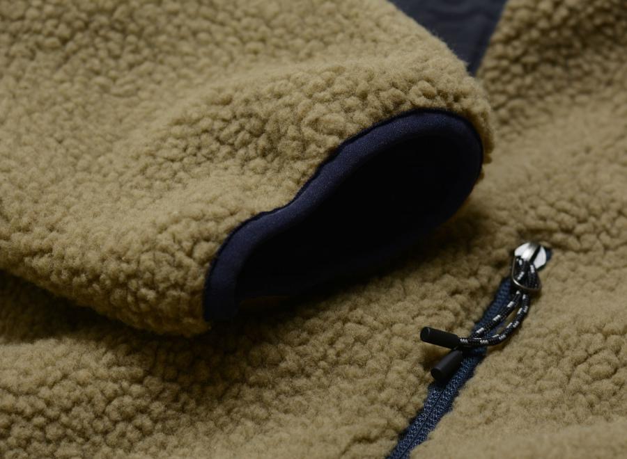 Taion Mountain Reversible Down×Boa High-Neck Jacket Dark Navy / Beige TAION-R102MBMT - Taion