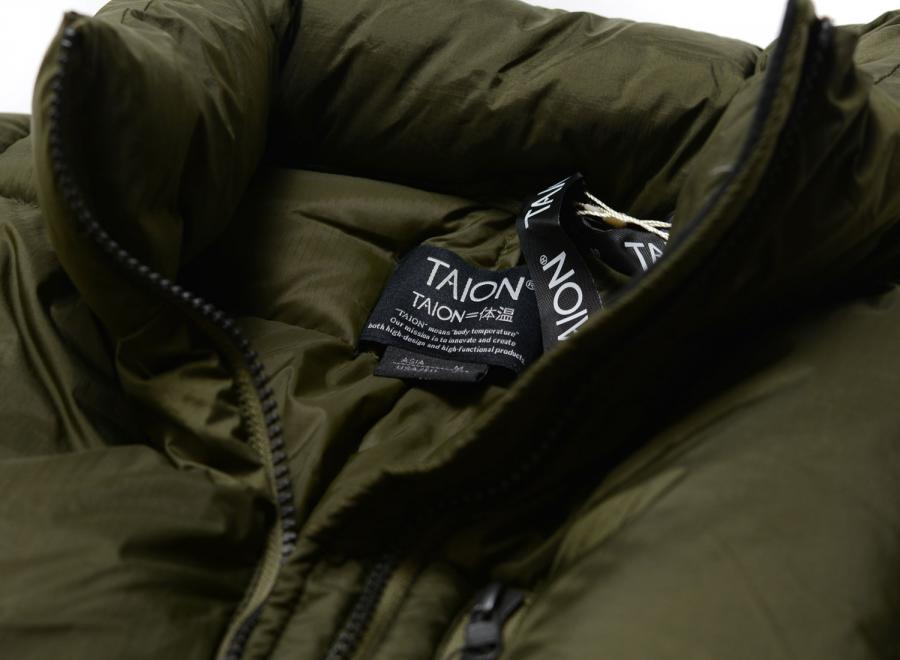 Taion Work W-Zip Volume Down Jacket Dark Olive TAION-102VZWK - Taion