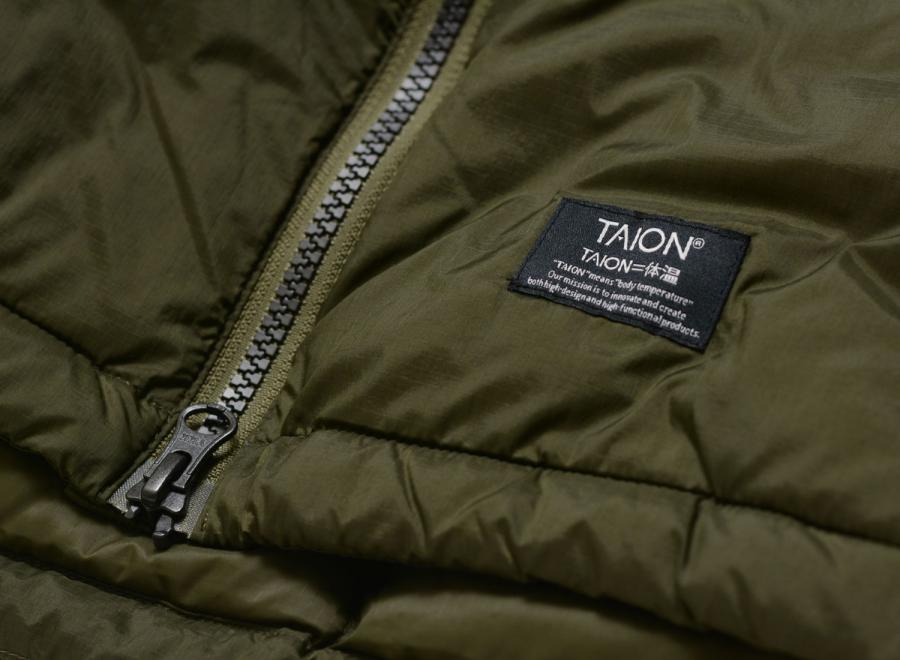 Taion Work W-Zip Volume Down Jacket Dark Olive TAION-102VZWK - Taion