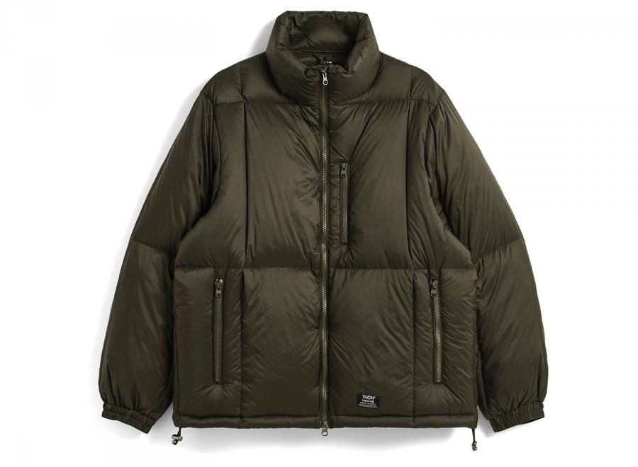 Taion Work W-Zip Volume Down Jacket Dark Olive TAION-102VZWK - Taion
