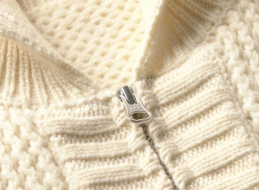 Thinking Mu Oskar Knitted Sweater Ecru MKN00167 - Thinking Mu