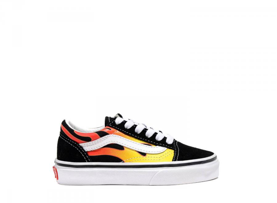 Vans Old Skool V Flame Black / True White VN0A5AOAXEY - Vans