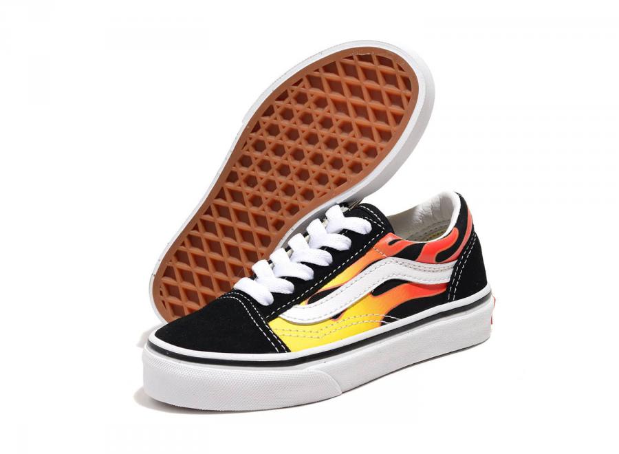 Vans Old Skool V Flame Black / True White VN0A5AOAXEY - Vans