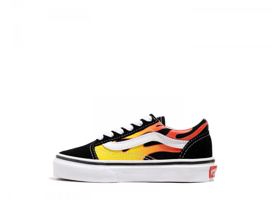 Vans Old Skool V Flame Black / True White VN0A5AOAXEY - Vans