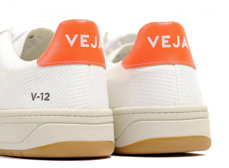 Veja V12 B-Mesh White / Indigo / Orange Fluo - Veja