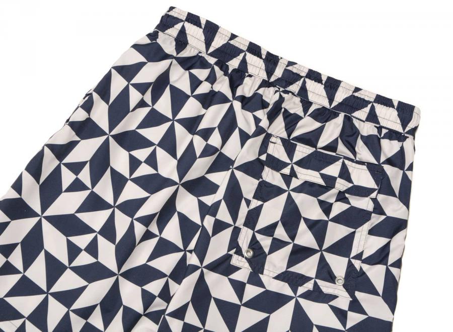 YMC P9QAE Swim Tile Print Shorts Navy - YMC - You Must Create