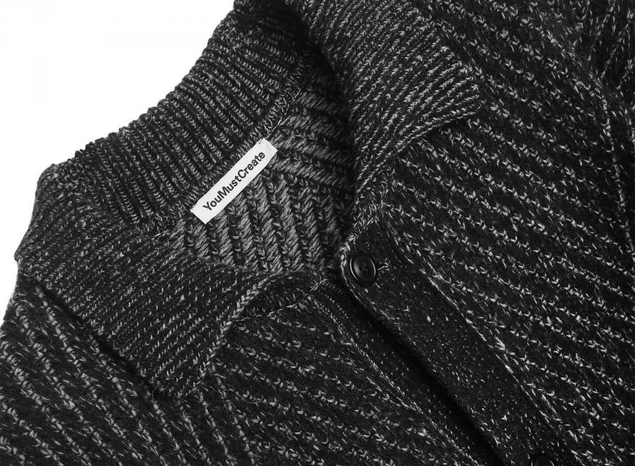 YMC P8BAE Baker Cardigan Charcoal - YMC - You Must Create