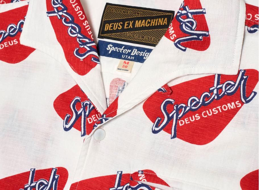 【限定数量】 Deus Ex Machina Specter Stamp Ss Shirt Deus Ex Machina Specter Stamp SS Shirt Vintage White